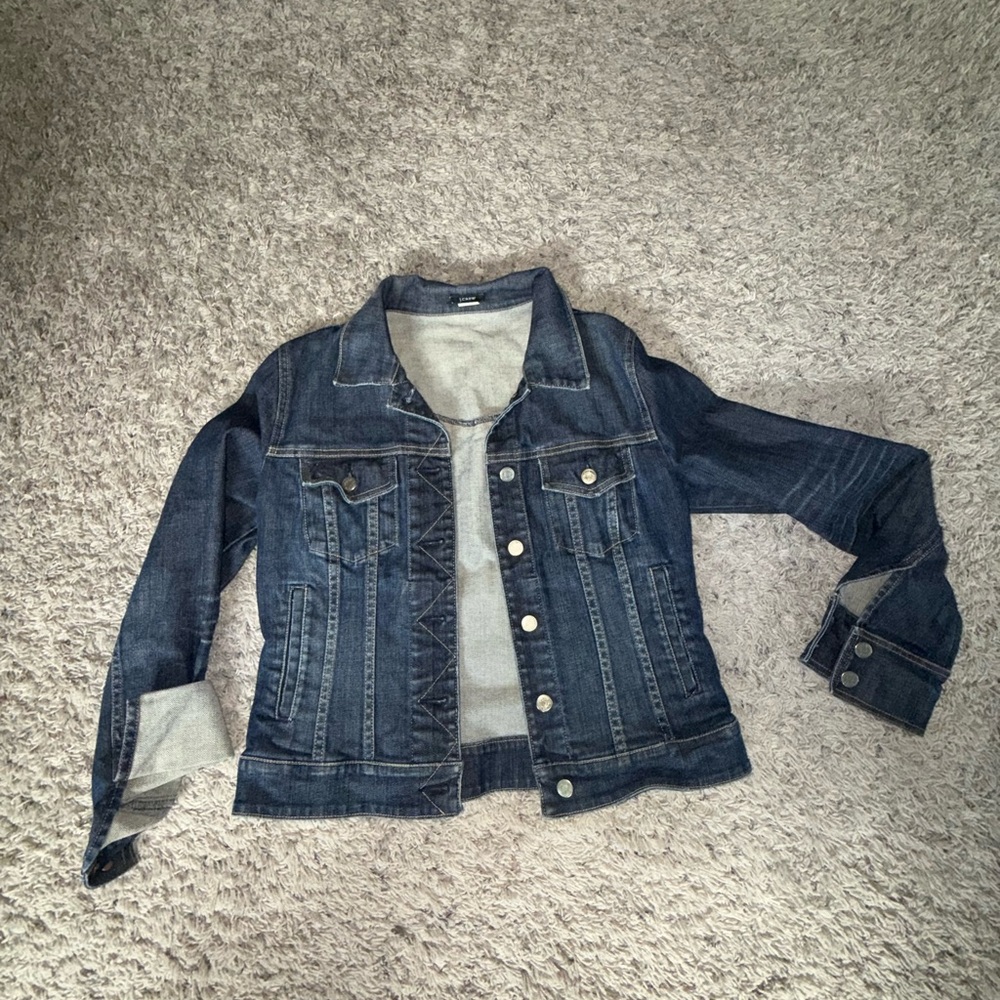 Classic Dark Blue Denim Vintage Jacket - J.Crew Women's